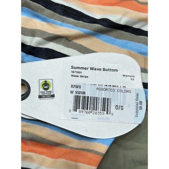 NWT Prana Womens Summer Wave Swim Bottom Mid Rise Water Stripe Beach Size XS - Picture 5 of 7